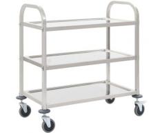 Youthup - Chariot de cuisine à 3 niveaux 87x45x83,5 cm Acier inoxydable