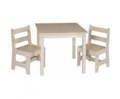 1 Table et 2 Chaises Enfant en MDF.60X60X55cm. Nature - Woltu