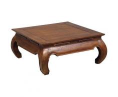 Aubry Gaspard - Table basse exotique carrée en teck massif Opium 100 cm