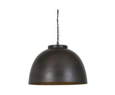 Lampe suspendue industrielle 60cm marron - Hoodi Qazqa Industriel Luminaire interieur Rond