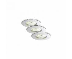 Spot LED encastrable pour salle de bains LED intégrée Briloner 7204-038 blanc chaud 15 W chrome jeu