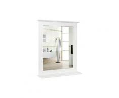 Miroir mural, miroir de salle de bain avec étagère, miroir suspendu pour couloir de salle de bain,