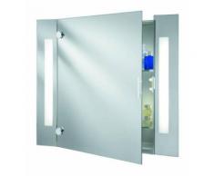 Armoire lumineuse salle de bain, verre miroir et prise rasoir