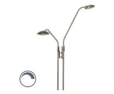 Lampadaire Moderne en acier avec lampe de lecture avec LED - Eva Moderne Luminaire avec variateur