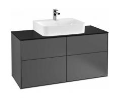 Villeroy und Boch Finion Meuble sous-lavabo F13200, 1200x603x501mm, plaque de recouvrement Noir