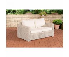 Canapé 2 places Madeira rond/blanc perle Blanc beige