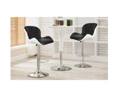 Tabouret de bar Lot de 8 Tabourets en Simili-Cuir réglable Noir-blanc Style contemporain