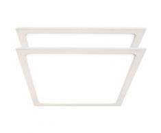 Lot de 2 plafonniers LED plafonniers ALU panneau de lampes de bureau salle de travail blanc