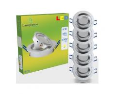 LOT DE 5 SPOT LED ENCASTRABLE ORIENTABLE 5W eq. 50W, BLANC CHAUD ref.64853000