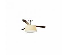 Ventilateur de plafond lumineux abat-jour beige Belmont - Nickel - Beige