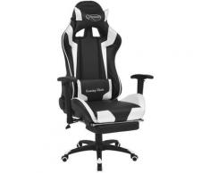 Fauteuil chaise chaise de bureau inclinable avec repose-pied blanc - Blanc