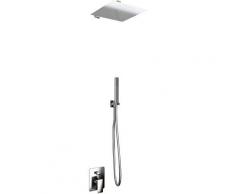 Set pour douche double fonction modéle slim avec douchette à main et pommeau douche - 25x25 cm