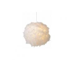 Lustre Suspension en Plumes 30 cm E27 40W Blanc pour Chambre Cadeau d'enfant