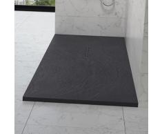 Kinedo - Receveur douche aspect pierre Kinestone, 160 x 80, gris anthracite