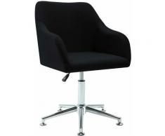 Chaise pivotante de salle à manger Noir Tissu
