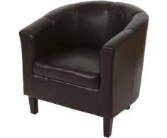 HHG - Fauteuil Newport T379, fauteuil de salon / club, similicuir ~ marron