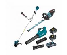 Pack Makita Jardin: souffleur 18V DUB184 + coupe herbes 30cm DUR187U + taille haie 60cm DUH602 + 2