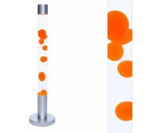 Lampe à lave XXL Alan H:76 cm au design rétro cire orange liquide transparent E14 lampe sur pied