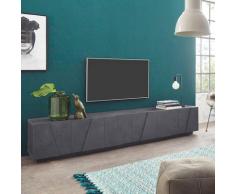 Ahd Amazing Home Design - Meuble TV de salon design moderne avec 6 portes et 3 compartiments Ping