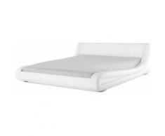 Lit double design en cuir blanc 180 x 200 cm AVIGNON