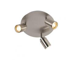Spot de Plafond de salle de bain Moderne en acier 3 lumières IP44 - Ducha Qazqa Moderne IP44 Rond