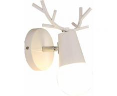 Loft Vintage Applique Lampe Murale en Bois Rustique Rétro Métal Appliques de Type Bougeoir pour