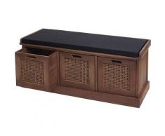 Banc 904, banc rembourré Banc de vestiaire 47x110x40cm ~ marron, rembourrage noir - HHG