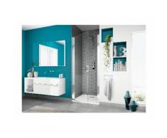 Paroi douche porte pivotante Kinedo Smart P, 80, verre sérigraphié traité anticalcaire , chromé