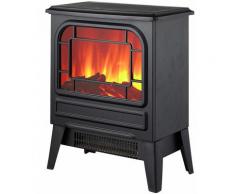 Cheminée Électrique Poêle 1950 W Nebraska 35x21x44 cm Illusion Flamme Thermostat Noir - kekai