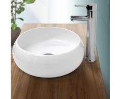 Lavabo vasque à poser salle de bain en céramique rond Ø 350 mm design moderne