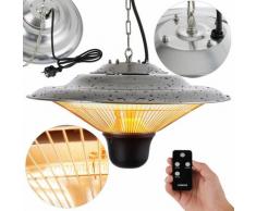 Chauffage de Plafond Chauffage à l'infrarouge avec Télécommande Argent - Argent - Arebos