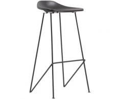 Tabouret de bar cuir moulé asymétrique noir