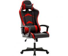 Chaise Gaming Ergonomique, Fauteuil de Bureau Pivotant, Dossier Haut, Assise Rembourrée, avec