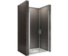 KAYA Porte de douche H 195 largeur réglable 95-98 cm transparent