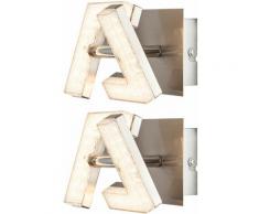 Lot de 2 appliques LED, lampes en cristal, spots mobiles, interrupteurs