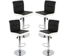 4*Tabouret de bar Réglable et Adjustable pour Bar Comptoir ou Cuisine Noir