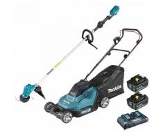 Pack Makita Jardin: tondeuse 36V DLM432 + débroussailleuse 18V DUR190LZX3 + 2 batt 5Ah