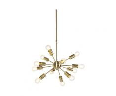 Lampe à Suspension salle a manger Art Déco Or 60 cm 12 lumières réglable - Facil Qazqa Art Deco