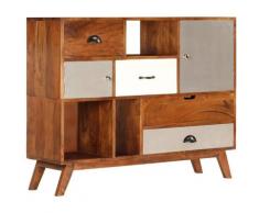 Helloshop26 - Buffet bahut armoire console meuble de rangement 115 cm bois solide d'acacia - Bois
