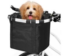 Panier de vélo, petit transporteur de chien de chat de compagnie pliant avant amovible panier de