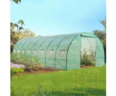 Serre tunnel de jardin 24m² verte gamme maraichère DES ANDES 8x3M