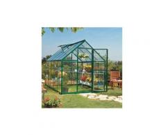 Serre de jardin en polycarbonate Hybrid 5,66 m², Couleur Vert, Ancrage au sol Oui - longueur : 3.06