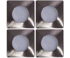 Etc-shop - Lot de 4 plafonniers LED spots encastrés argent salon chambre éclairage couloir spots