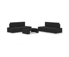 Salon de jardin 5 pcs Résine tressée Noir - True Deal