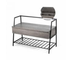 COSTWAY Meuble à Chaussures Industriel avec 1 Étagère pour Chaussure et 2 Compartiments de