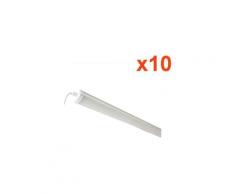 Réglette lumineuse LED étanche 120cm 36W IP65 (Pack de 10) - Blanc Neutre 4000K - 5500K