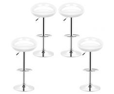 4PCS Tabouret haut pour bar et cuisine tournant réglable en hauteur pivotant avec repose-pieds