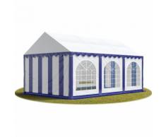 Intent24.fr - Tente Barnum de Réception 3x6 m PREMIUM Bâches amovibles PVC env. 500g/m² bleu-blanc