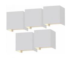 Etc-shop - 5x appliques murales d'extérieur à LED lampes de parc effet de lumière réglable