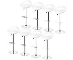 8PCS Tabouret haut pour bar et cuisine tournant réglable en hauteur pivotant avec repose-pieds